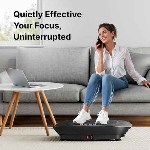 MERACH Vibration Plate Exercise Machine, Slim Vibration Plate for Lymphatic Drainage Weight Loss, Vibrating Plate with Real-Time Calorie Tracking on LED Display, Workout Equipment for Home Women Men