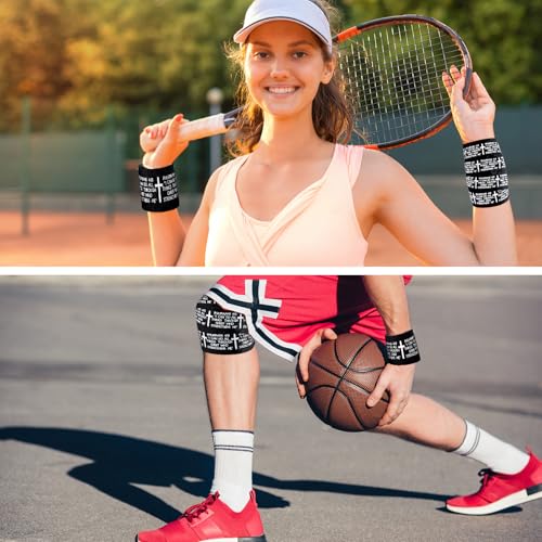 5Pcs Christian Athletic Tapes 2in x 23ft Black Cotton Zinc Oxide Sport Tape Faith Cross Sports Wristbands Religious Bible Verse Wrist Tape for Football Baseball Gymnastic Boxing First Aid Injury Wrap