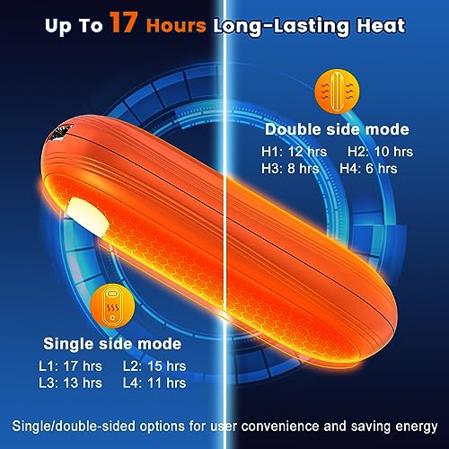 Rechargeable Hand Warmers with Flashlight & LED Display 2 Pack - Orange