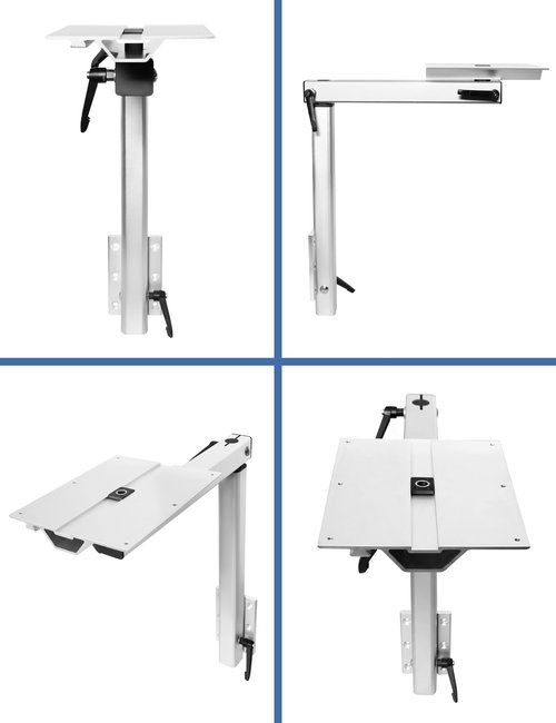HWHongRV Upgrade Removable Table Leg Swivels 360 Degrees Premium Aluminum Alloy RV Table Leg Bracket Adjustable Accessories for Pontoon, Truck Camper, Travel Trailer (Upgrade White)