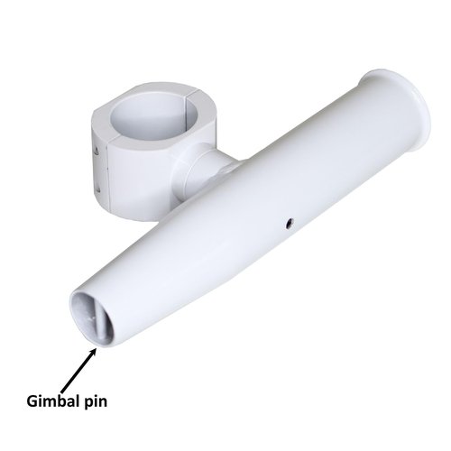 Raider T-Top Rod Holder Aluminum Single clamp on fit 1.5",1.875",2" inch Horizontal or Vertical Fishing Boat Tower/Leaning Post/Rail (1, White)