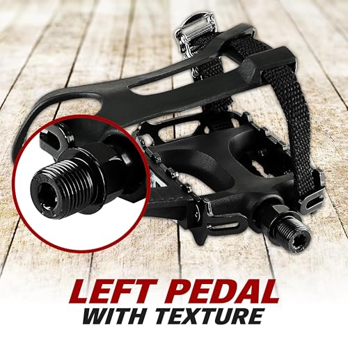 BV Bike Pedal - Universal Fit Bicycle Pedals with Toe Cage 9/16" Non-Slip Durable Lightweight
