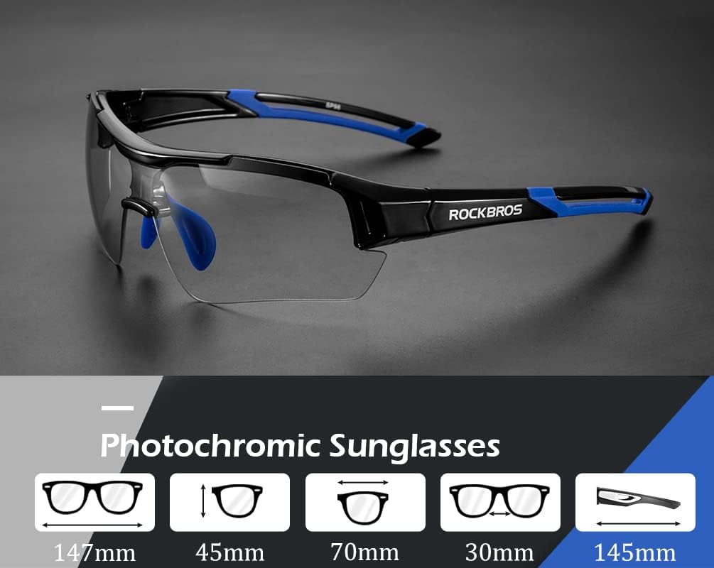 ROCKBROS Photochromic Sunglasses for Men Women Safety Cycling Glasses UV Protection Outdoor Sport Sunglasses