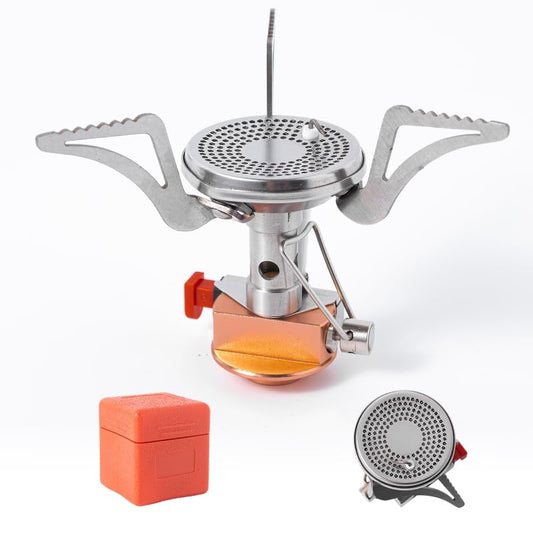 Generic Portable Camping Gas Stove with Piezo Ignition with Carrying Bag, Lightweight Windproof Butane Adapter 3200W Propane Tank Gas Stove for Outdoor Cooking, Picnic, Camping, Hiking, 1, silver