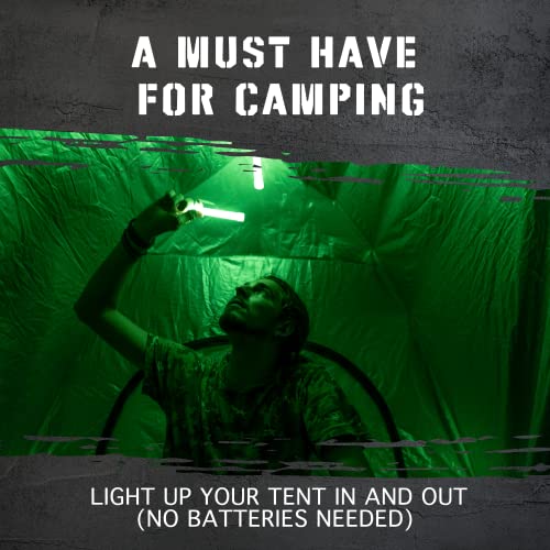 Green Emergency Glow Sticks 12 Hour Duration - 20 Pack Industrial Grade Survival Lights