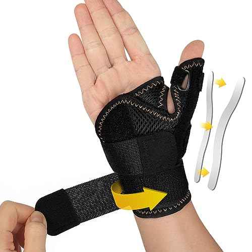 FITTOO Copper Infused Thumb & Wrist Brace for Men and Women - Comfortable CMC Thumb Brace Spica Splint for Pain Relief, Tendonitis, Right & Left Hand - Universal Size