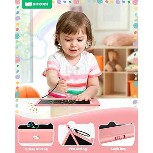 KOKODI LCD Writing Tablet,Gifts for 3 Years Old Boys and Girls,10 Inch Colorful Doodle Board Drawing Tablet, Erasable Reusable Electronic Drawing Pads, Educational and Learning Toy for Kids