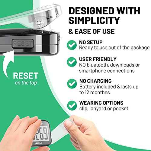 3D Pedometer for Walking, Simple Step Counter with Large Digital Display, Step Tracker with Removable Clip Lanyard, Accurately Track Steps for Men Women Kids Adults Seniors