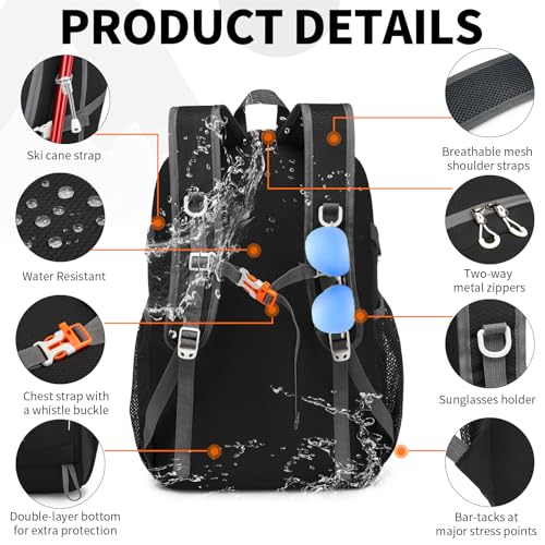 35L Lightweight Packable Backpack ? Durable Foldable Daypack for Travel, Hiking, and Gym (Black)