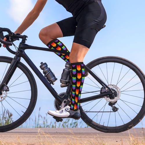 Unisex Knee High Support Compression Socks - Pride Rainbow Variation