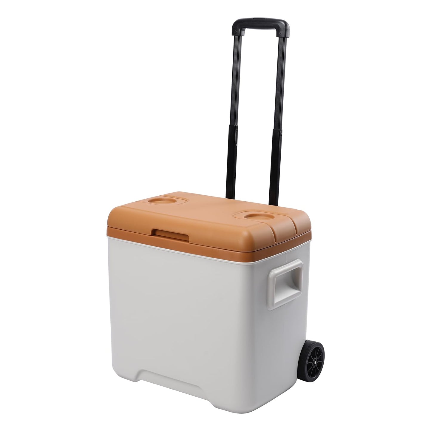 Aircity 32 Qt Cooler with Wheels, Ice Chests Portable Camping Cooler-2 Cup Holders, 4 Inch Wheels & Retractable Handle for Car Fridge for RV, Truck, Van, Camping, Travel, Outdoor(30L)