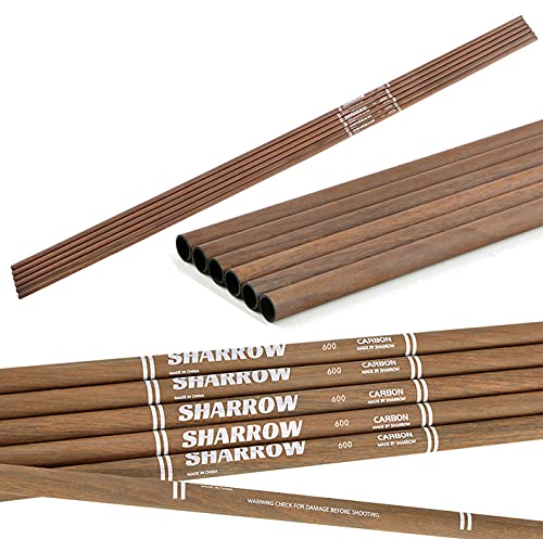 ZSHJGJR 31 Inch 6.2mm Archery Pure Carbon Hunting Arrow Shaft Tubes Spine 340 400 500 600 for DIY Hunting Arrows Bare Raw Shaft Recurve Bow Compound Bow Shooting 6/12/24pcs (12, Spine 500)