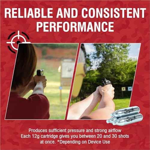 25 Count 12 Gram CO2 Cartridges for Paintball - CO2 Cylinder Non-Threaded CO2 Powerlet Cartridges for BB Gun, Airsoft, Air Gun, Pepper Gun P2P HDP
