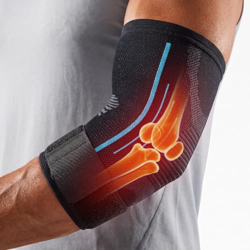 Blue Tennis Elbow Brace Support Sleeve for Tendonitis & Pain Relief - Size L