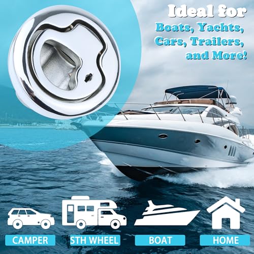Marine Grade 316 Stainless Steel Boat Slam Latch 2 Inch with Lock - 2 Pack