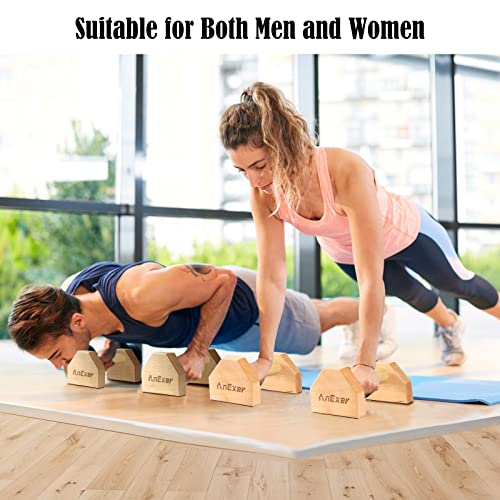 Beech Wood Parallettes Bars 30cm - Non-Slip Push Up Handles for Fitness