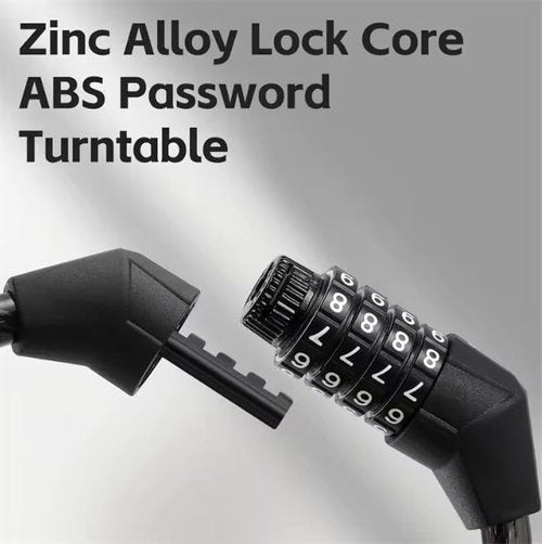 Bicycle Cable Lock, 4-Digit Combination, 6-Foot Long, Resettable Anti-Theft Bicycle Lock,Accessories for Mountain Bike, Road Bike, Electric Bicycle, Scooter（Black）