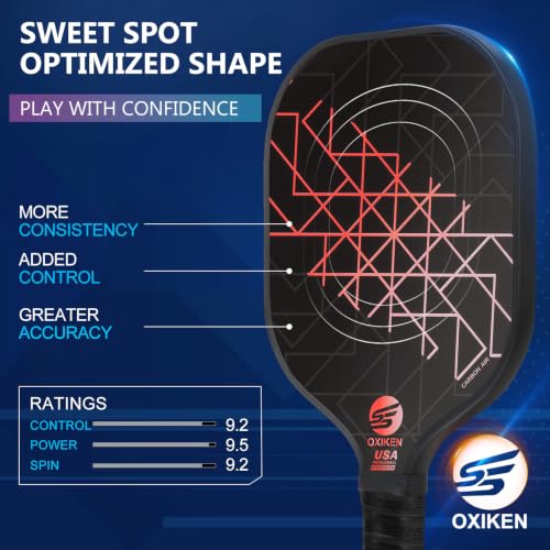 Coral Pickleball Paddles Set of 2 USAPA Approved - Lightweight, Durable