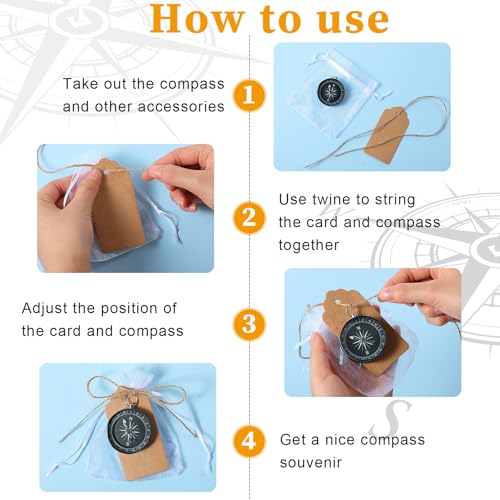 Mini Nautical Compasses Party Favors Set of 60 - Wedding & Event Souvenirs