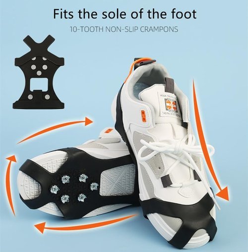 Nonazippy ice Cleats for Shoes and Boots crampons - ice Spikes for Boots Traction Cleats for Ice, Snow, and Outdoor Activities - Durable and Easy to Use (1, XL)