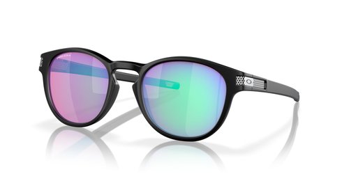 Oakley Men's Oo9349 Latch Low Bridge Fit Round Sunglasses, Matte Black/Prizm Golf, 53 mm