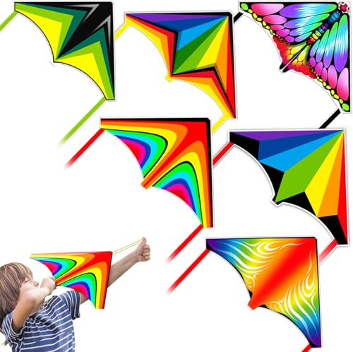 Butterfly Mini Kites for Kids Ages 3-12 - Easy to Fly Beach & Park Toys - 6 Pack