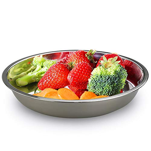Stainless Steel Dinner Plates Set of 4 - Durable Eco-Friendly Flatware