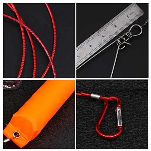 5m Stainless Steel Fish Stringer Kit with Float & 10 Snaps for Live Fish