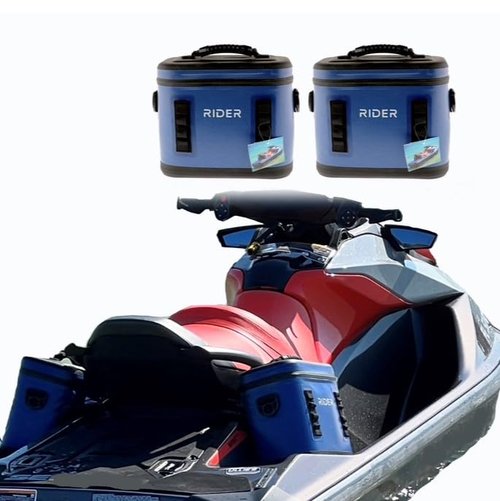 Rider Coolers PWC Jet Ski Sea Doo Cooler Set of 2 Coolers Fits All Personal Watercraft (Blue)