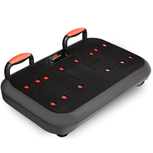 SQUATZ Vibration Plate Exercise Machine Set - Standing Vibrating Platform for Pain Relief, Lymphatic Drainage and Weight Loss - Board Includes 5pcs. Resistance Bands and Pilates Rod