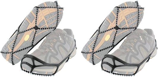 Yaktrax Walk Traction Cleats - 360-Degree Grip on Snow, Ice, & Multi-terrain Surfaces - Elastic Outer Band w/ Easy-On/Off Heel Tab & 1.2mm Zinc-coated Steel Coils - Abrasion & Rust Resistant - Unisex