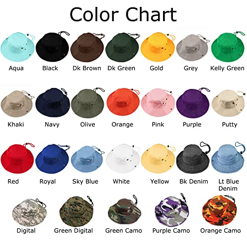 Men Women Wide Brim Sun Hat Bucket Hat UV Protection Camping Hiking Safari Small-Medium Dark Brown