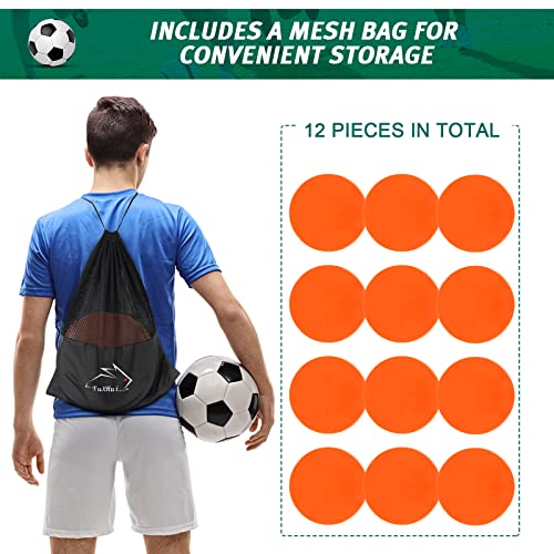 Orange 12 Pcs 9-Inch Non-Slip Gym Floor Spot Markers for Sports & Training