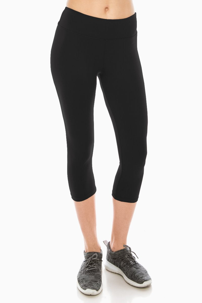 ALWAYS Women High Waisted Capri Leggings - Premium Buttery Soft Stretch Solid Basic Yoga Workout Pants Black Plus