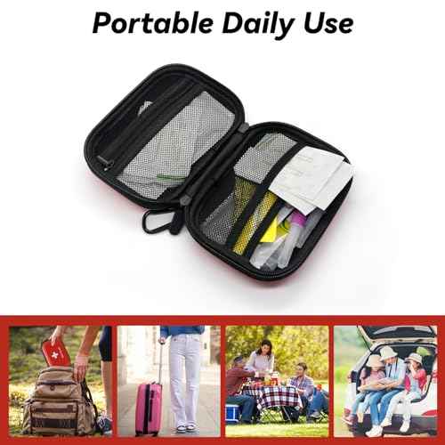 Faylapa Home Car Empty First Aid Bag, 6.2x4.7x1.9 inches Camping Waterproof Case for Travel, Boat, Office, Sports, Hiking, Outdoor (Bag Only)