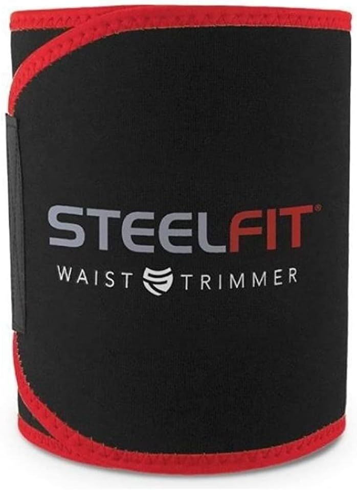 SteelFit Waist Trimmer Belt for Women & Men - Moisture-Resistant Neoprene Waist Trainer - Adjustable Sweat Band Shaper for Stomach & Belly Fat - Fitness, Gym & Exercise Accessories for Working Out