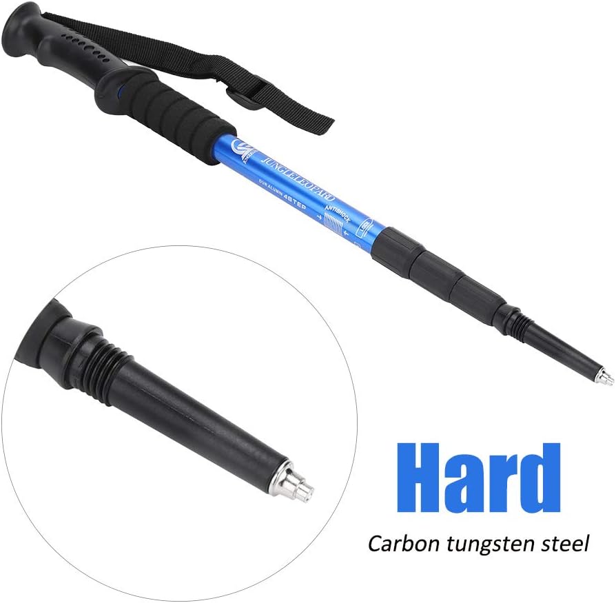 Alomejor 4-Pack Tungsten Carbide Trekking Pole Tips Replacement for Hiking Walking Sticks - Black Tips for Camping Outdoor Adventures