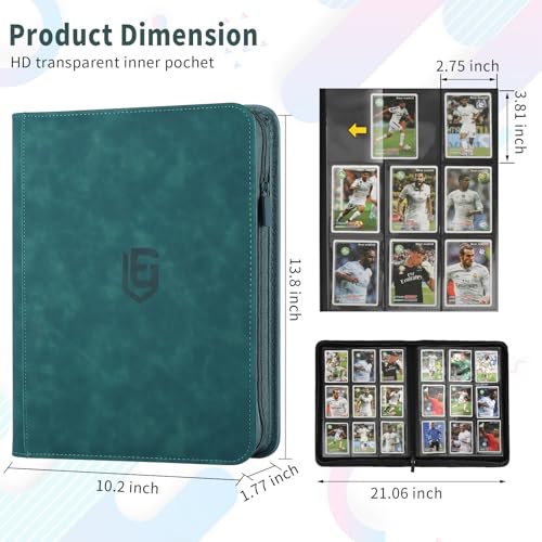 9 Pocket Card Binder Dark Green - 540 Capacity Trading Card Album for MTG TCG Sports Cards