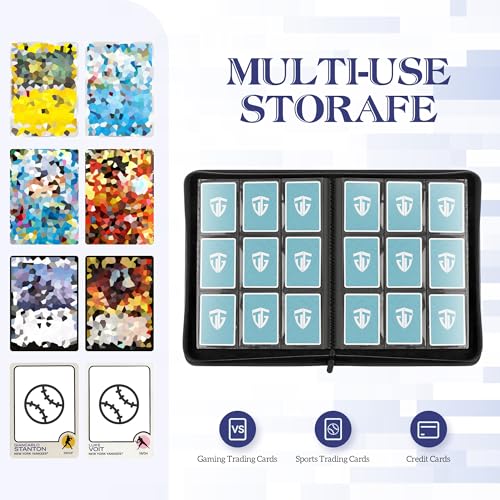 Trading Card Binder with 9 Side-Loading Pockets for 540 Cards - Red 9