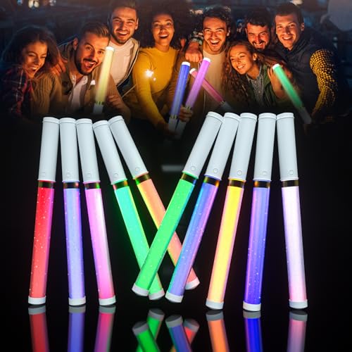 LED Glow Sticks Reusable 15 Colors Light Stick Set - 2 Pack, Battery Included - Variation ST018