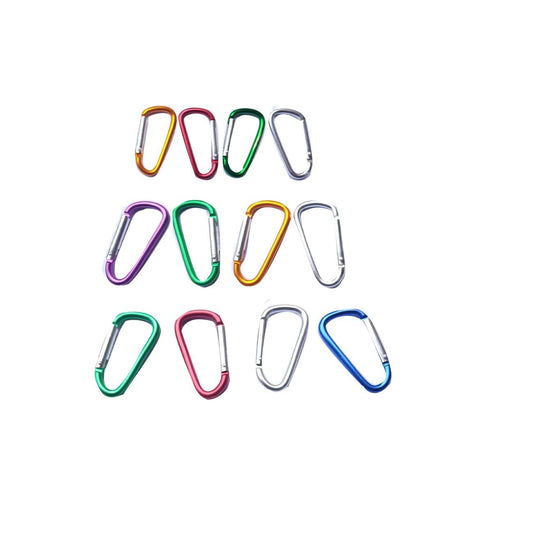12Pcs Aluminum Carabiner D Ring, 1.8/2.2/2.4 Inch Lightweight D Shape Keychain Clip,Multipurpose D-Ring Carabiner Buckles (3 Sizes, 4 Pieces Each, Randomly Mixed with 4 Colors).