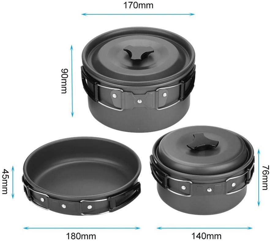 Aluminum Alloy Camping Cookware Set: Essential Mess Kit for Camping, Hiking & Outdoor Adventures