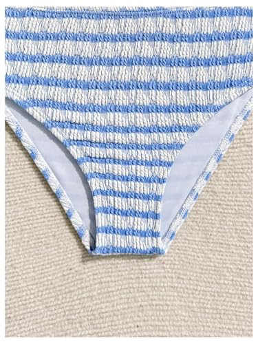 Girls' Tie Dye Smocked Backless Bikini Set - 12 Years Blue & White