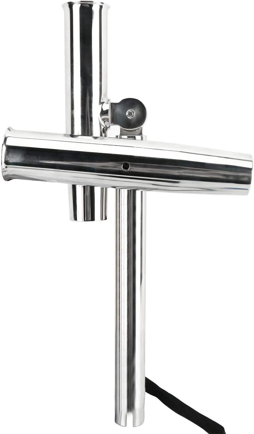 Amarine-made Silver Highly Polished Dual Adjustable Rod Holder , Double Angle Adjustable Rod Holder , Any Angle from Water