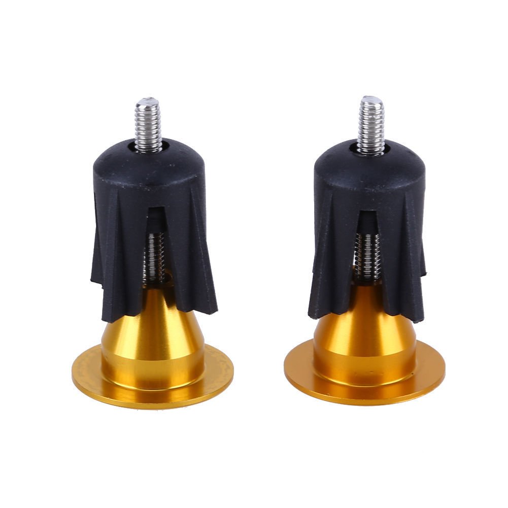 Aluminum Bike Handlebar End Plugs Fit for Most Bicycle, Road Bike, Mountain Bike,folding bike. (Quantity:A pair Bicycle Bar End Plugs) (Gold)