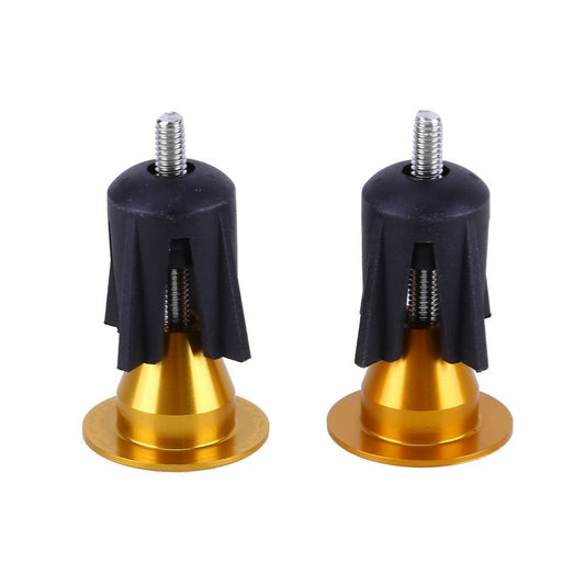 Aluminum Bike Handlebar End Plugs Fit for Most Bicycle, Road Bike, Mountain Bike,folding bike. (Quantity:A pair Bicycle Bar End Plugs) (Gold)