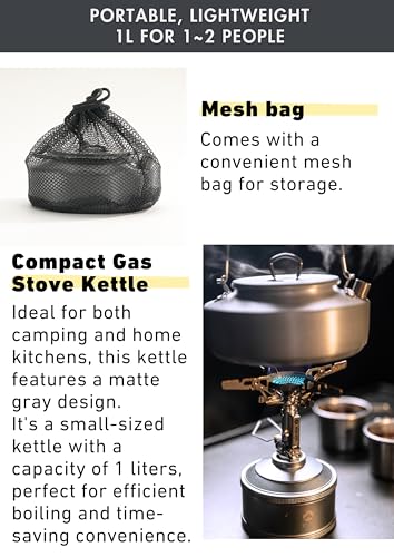 Camping Moon 0.8L Hard Anodized Aluminum Camping Kettle - Portable Cookware