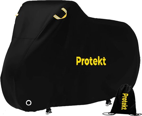 Protekt Bike Cover for 1-2 Bikes - Stationary Heavy Duty Bike Covers for Outdoor Storage | Rain Dust Resistant, UV Coated Bike Cover Waterproof with Lock Holes & Storage Bag for Bicycle Cover/E-Bikes