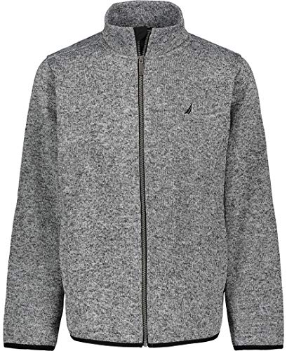 Nautica Boys Full Zip Fleece Jacket with Kangaroo Pockets - Grey Heather 14-20