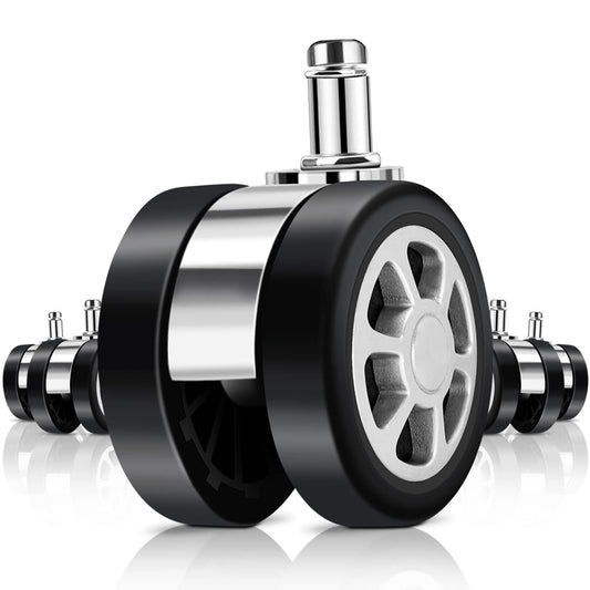 Replacement Office Chair Wheels, Caster Desk Chair Wheels, Rolling Wheels for Office Chair, Chair Rollers Casters, Chair Casters for Hardwood Floors, 5 Set Chair Casters Safe for All Floors.